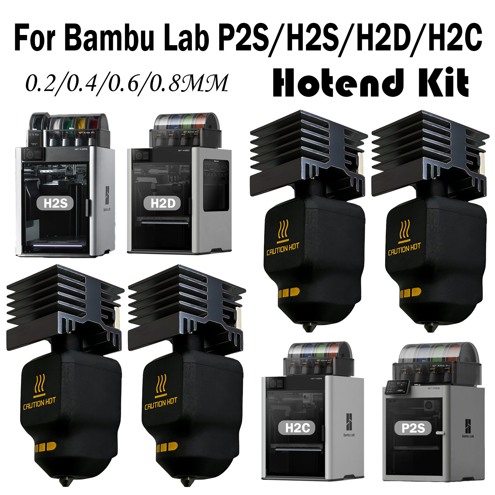 Nozzle 0.4Mm Hardened - For Bambu Lab P2S H2C Upgraded