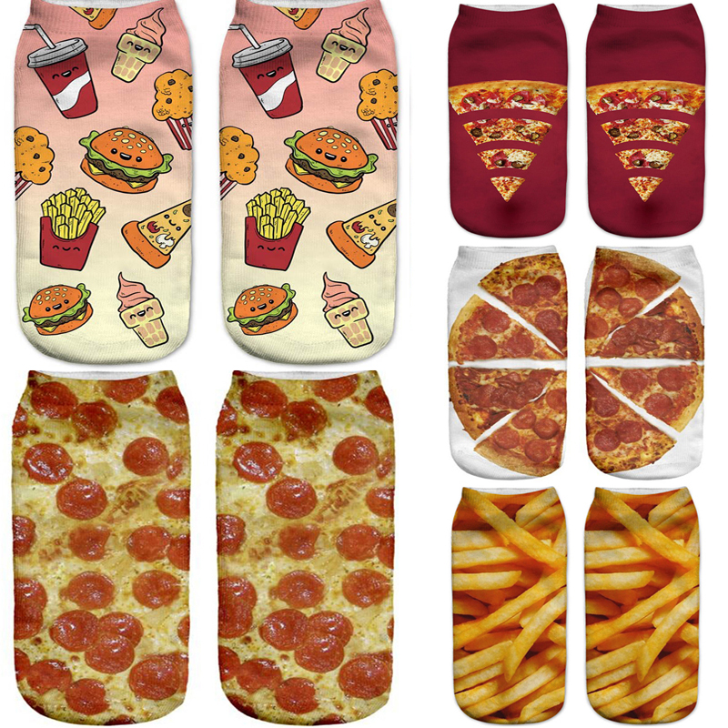 3D Printing In Food - Women 3D Print Funny Pizza Socks