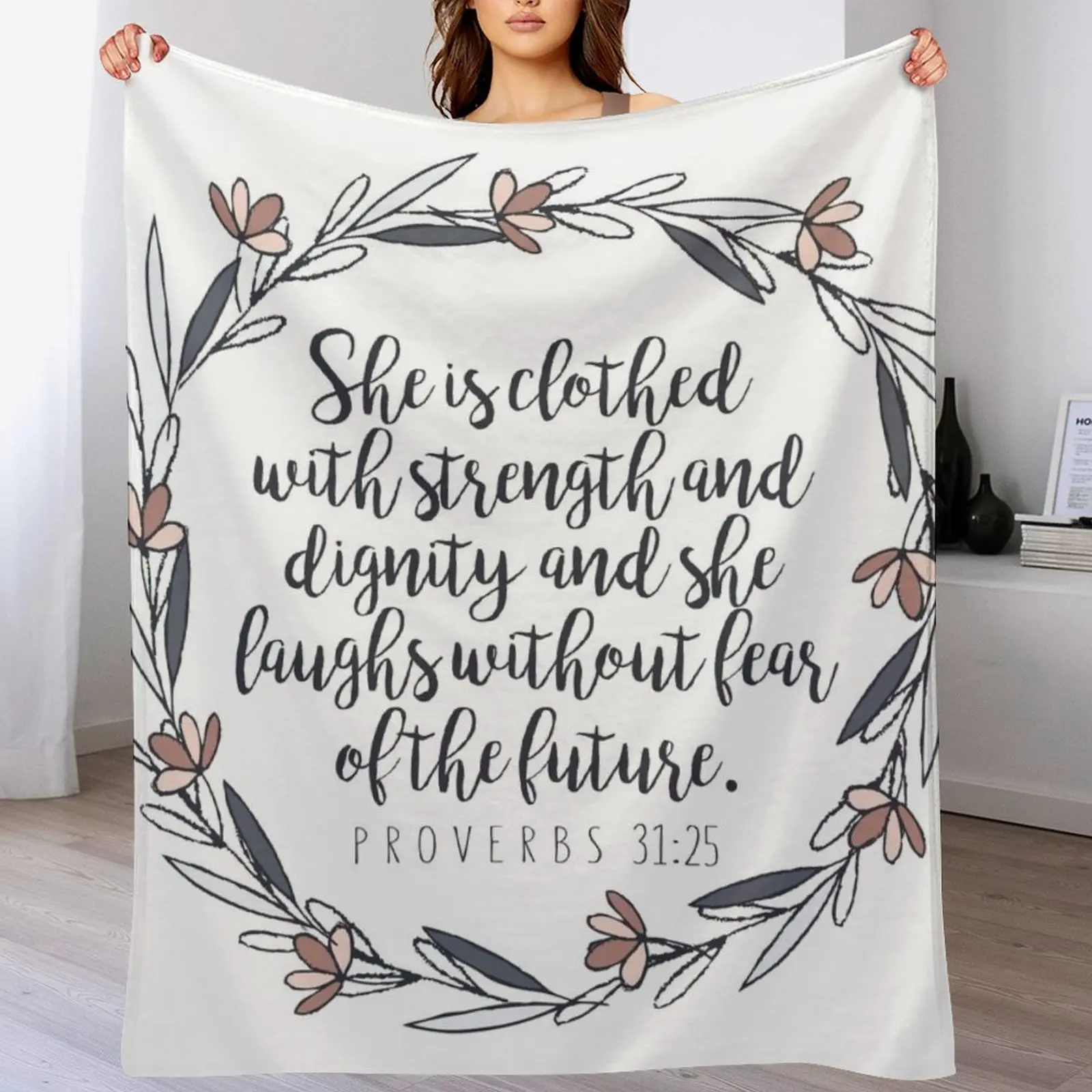 3D Printing Verse - Bible Verse - Proverbs 31:25 Throw