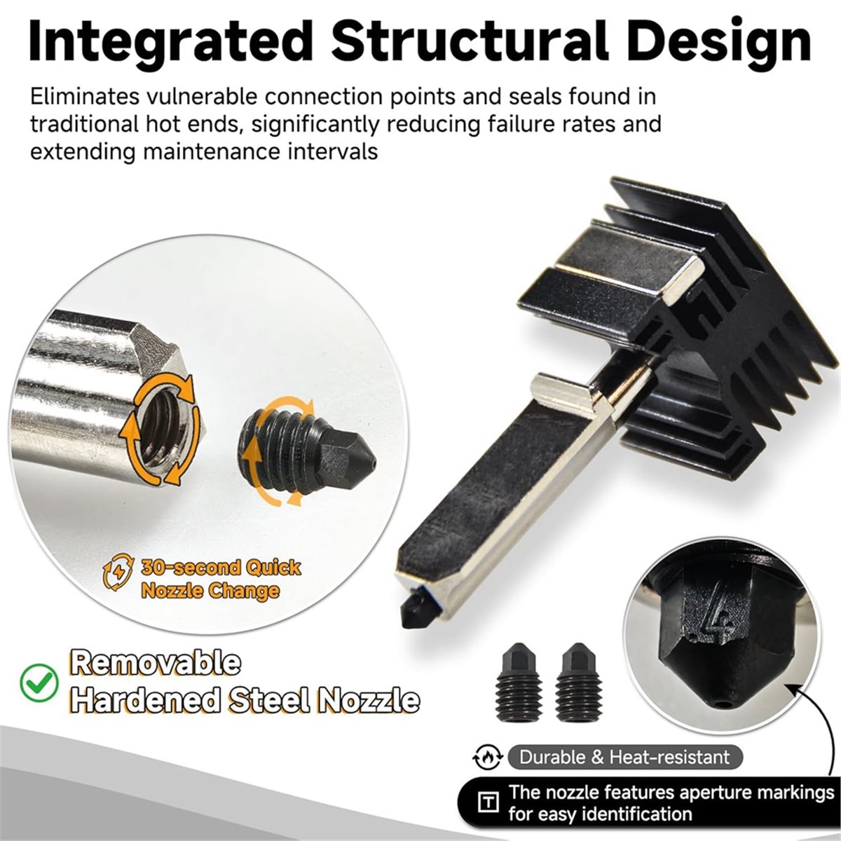 Nozzle 0.4Mm Hardened - 2026 NEW For P2S High Hotend