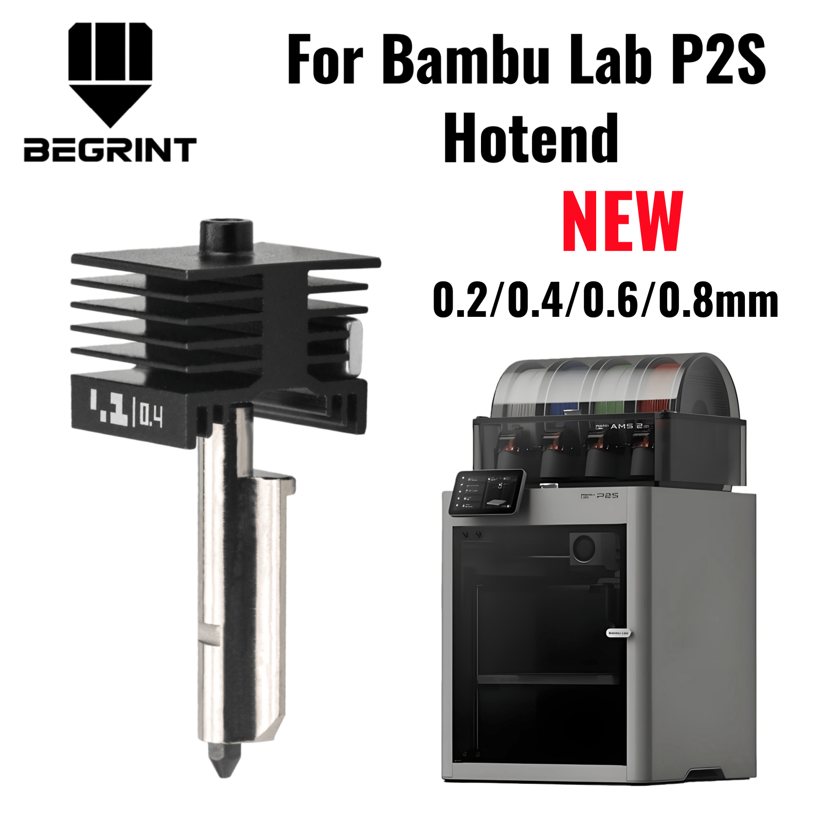 3D Printer Hotend Kit - For Bambu Lab P2S X2D Upgraded