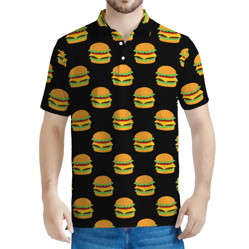 3D Printing In Food - Cute Hamburger Graphic Polo Shirt For