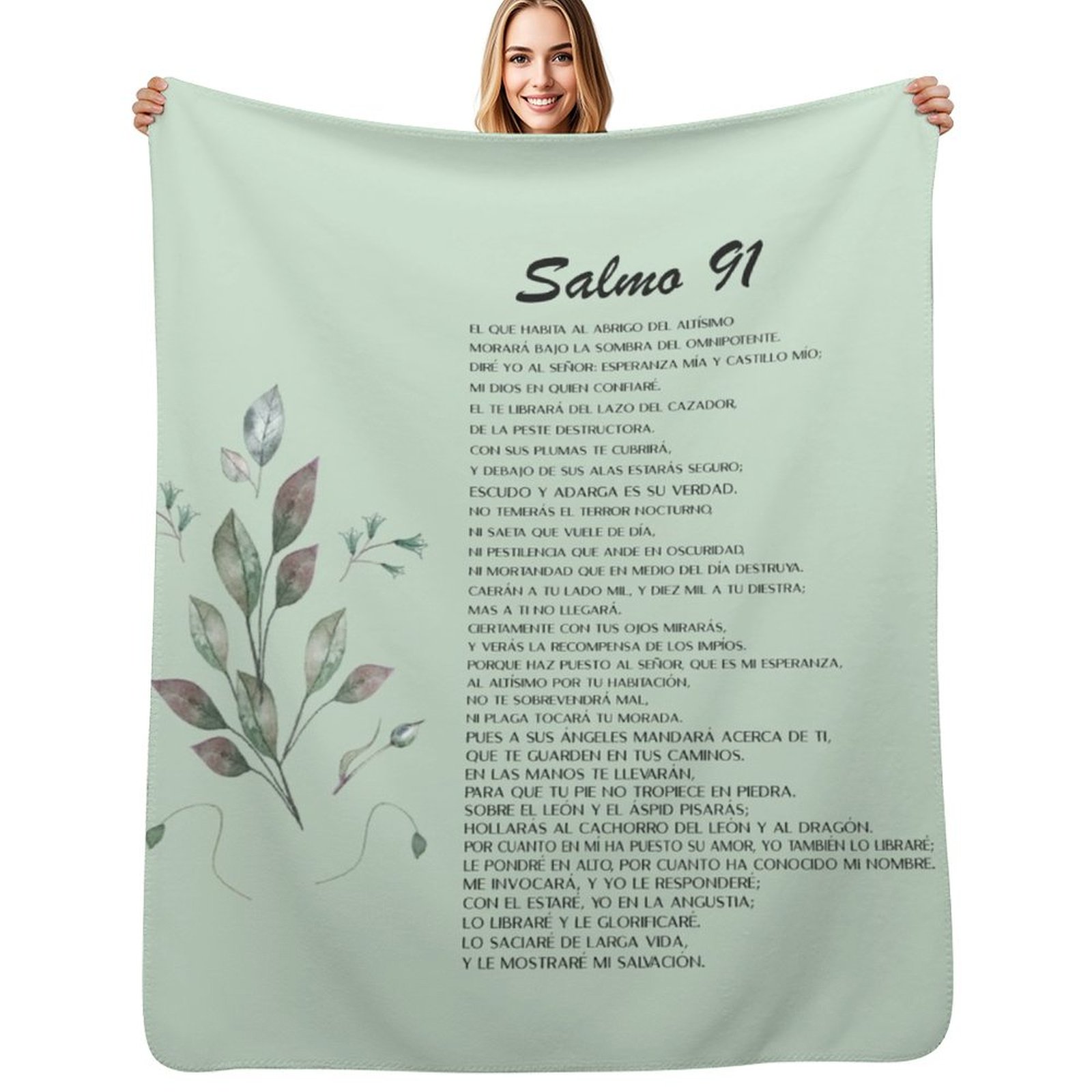 3D Printing Verse - Salmo 91, Spanish Bible Verse Throw
