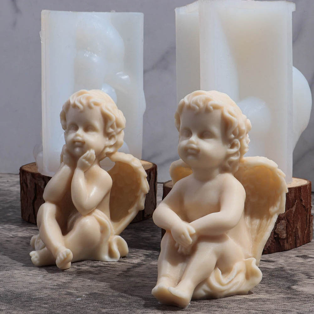 3D Printing Concrete - 3D Angel Children Silicone Mold Lovely