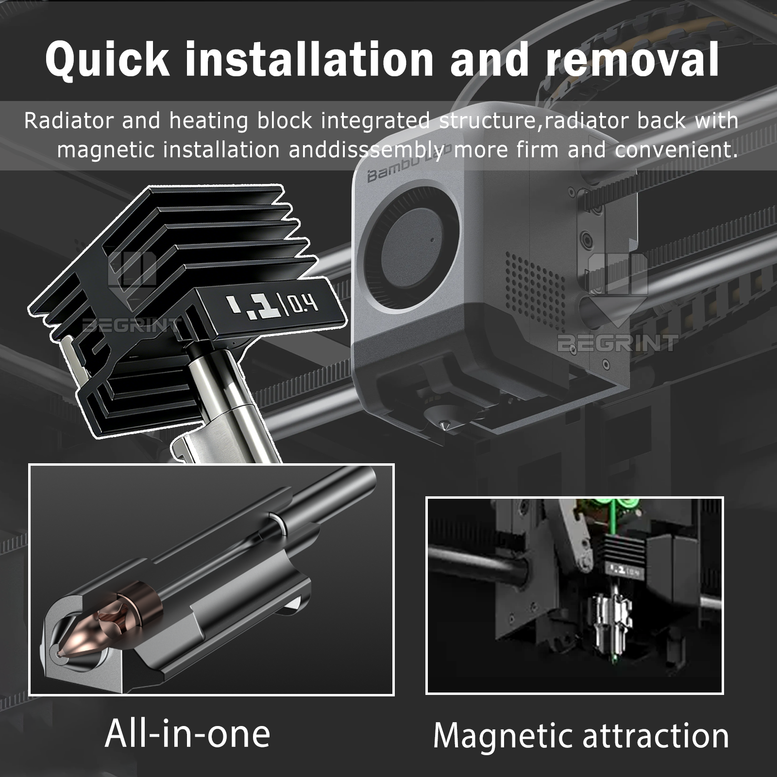 New Integrated Hotend For Bamb - đánh giá và giá Nozzle 0.4Mm Hardened