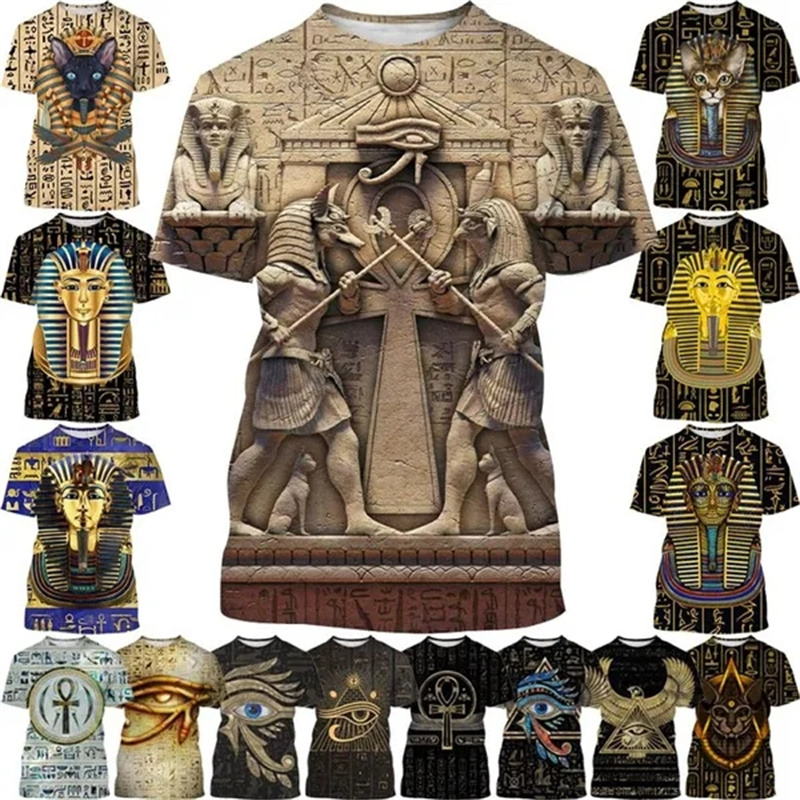 Summer New Pharaoh 3D Print T- - đánh giá và giá 3D Printing Industrial