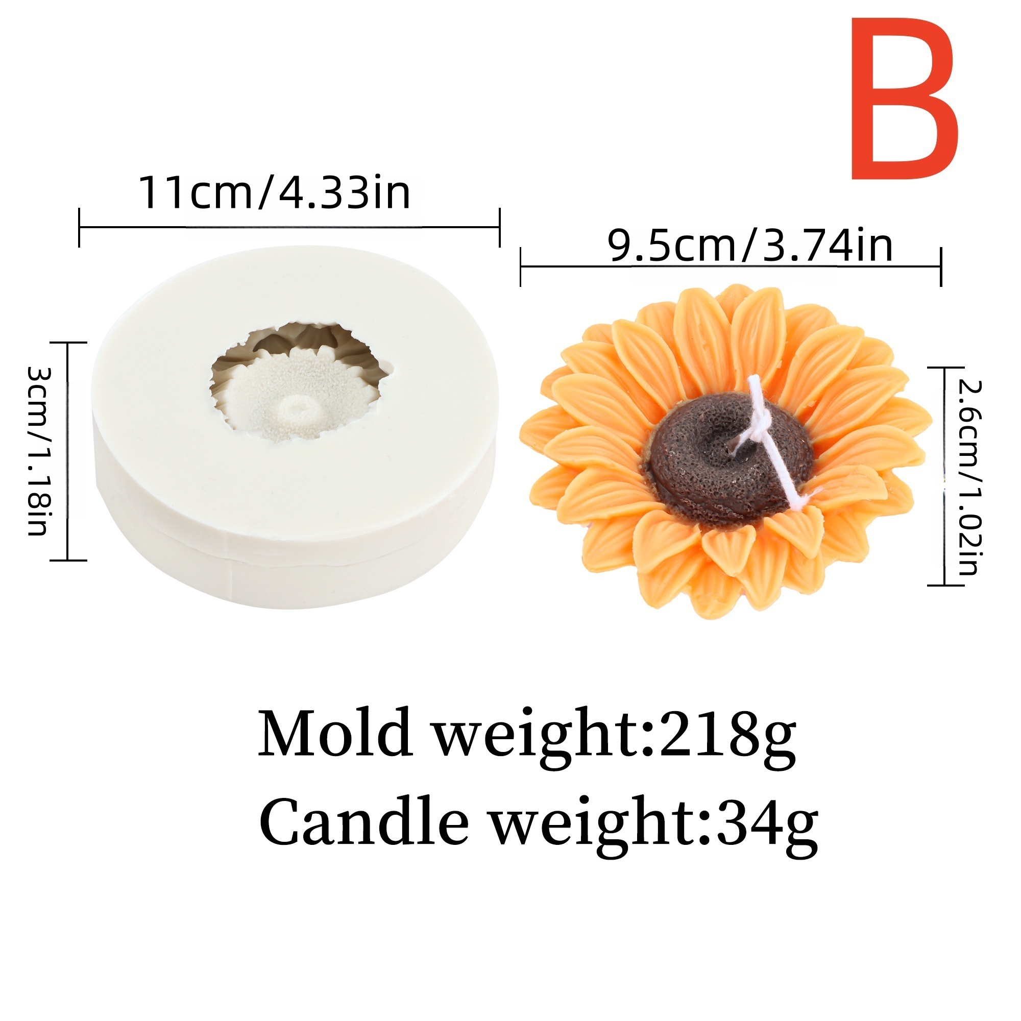 3D Sunflower Candle Mold Silic - đánh giá và giá 3D Printing Concrete