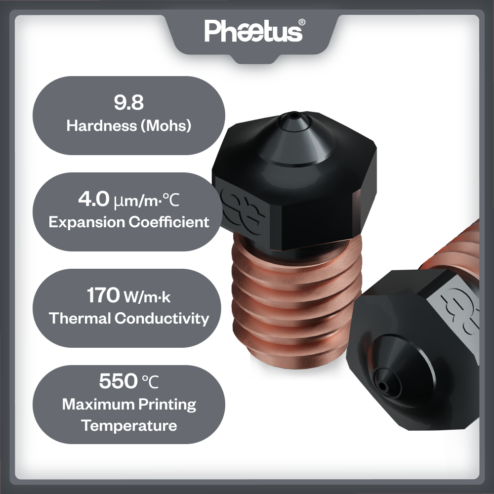 Phaetus Silicon Carbide V6 Noz - đánh giá và giá 3D Printer Hotend Kit