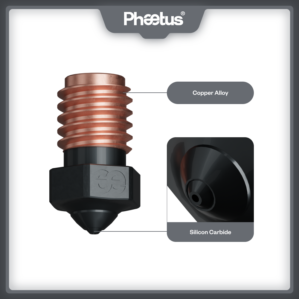 Phaetus Silicon Carbide V6 Noz - đánh giá và giá 3D Printer Hotend Kit