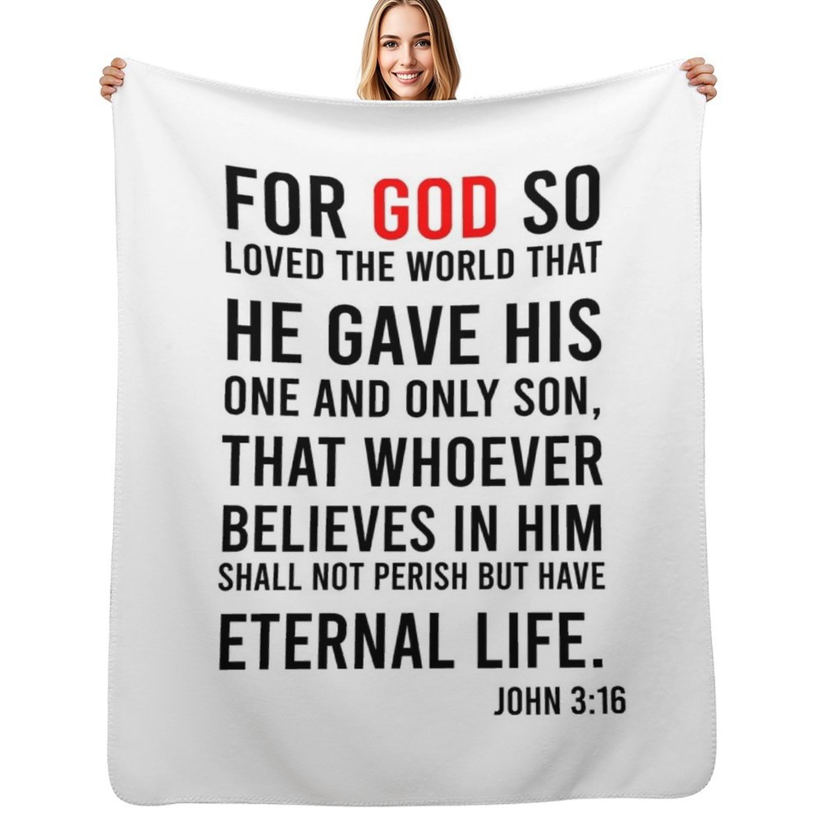 John 3:16 Bible Verse Throw Bl - đánh giá và giá 3D Printing Verse