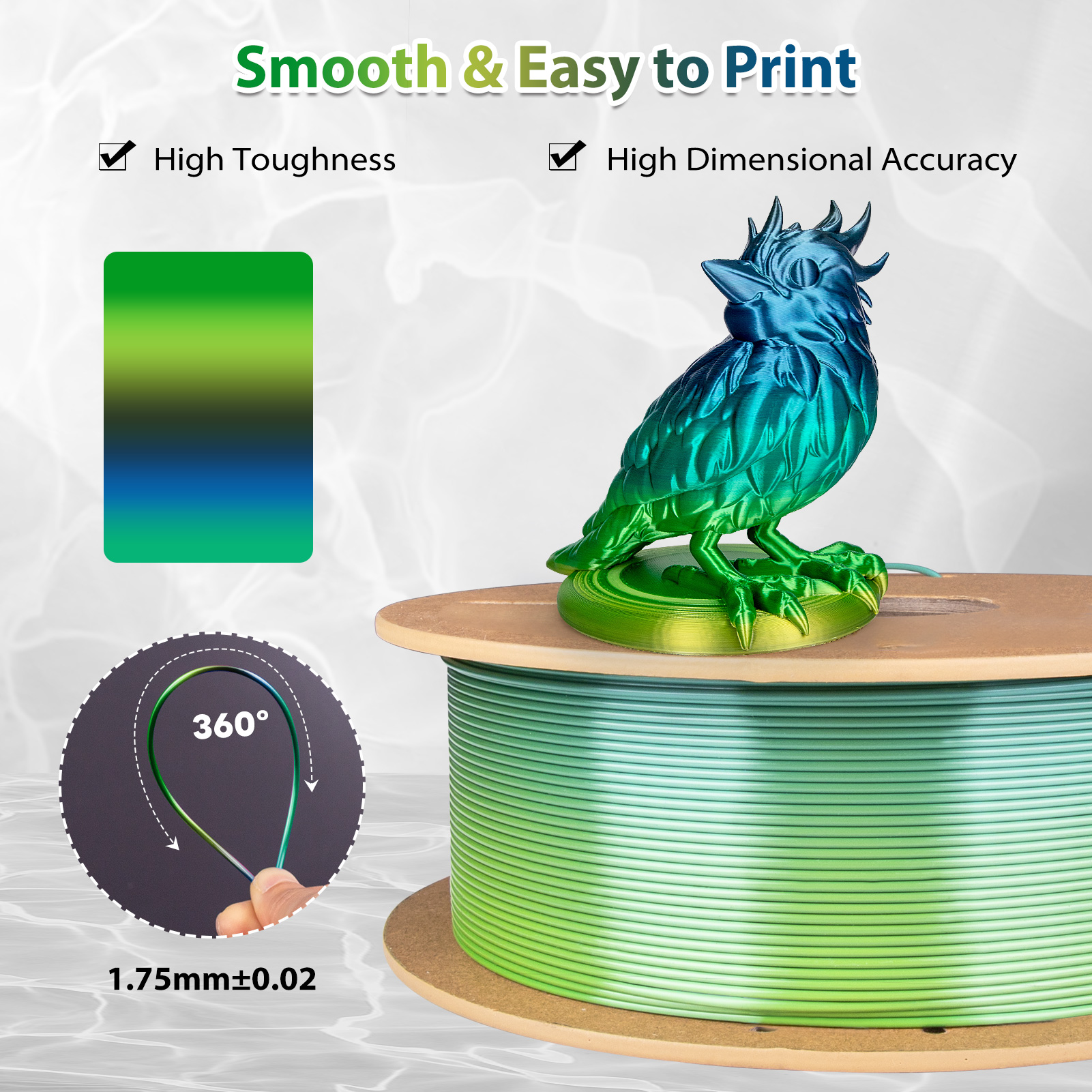 Silk Rainbow PLA Filament 1.75 - đánh giá và giá 3D Printing Fdm