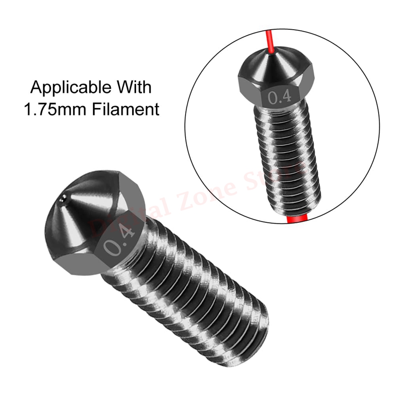 10pcs V6 Hardened Steel Volcan - đánh giá và giá Nozzle 0.4Mm Hardened