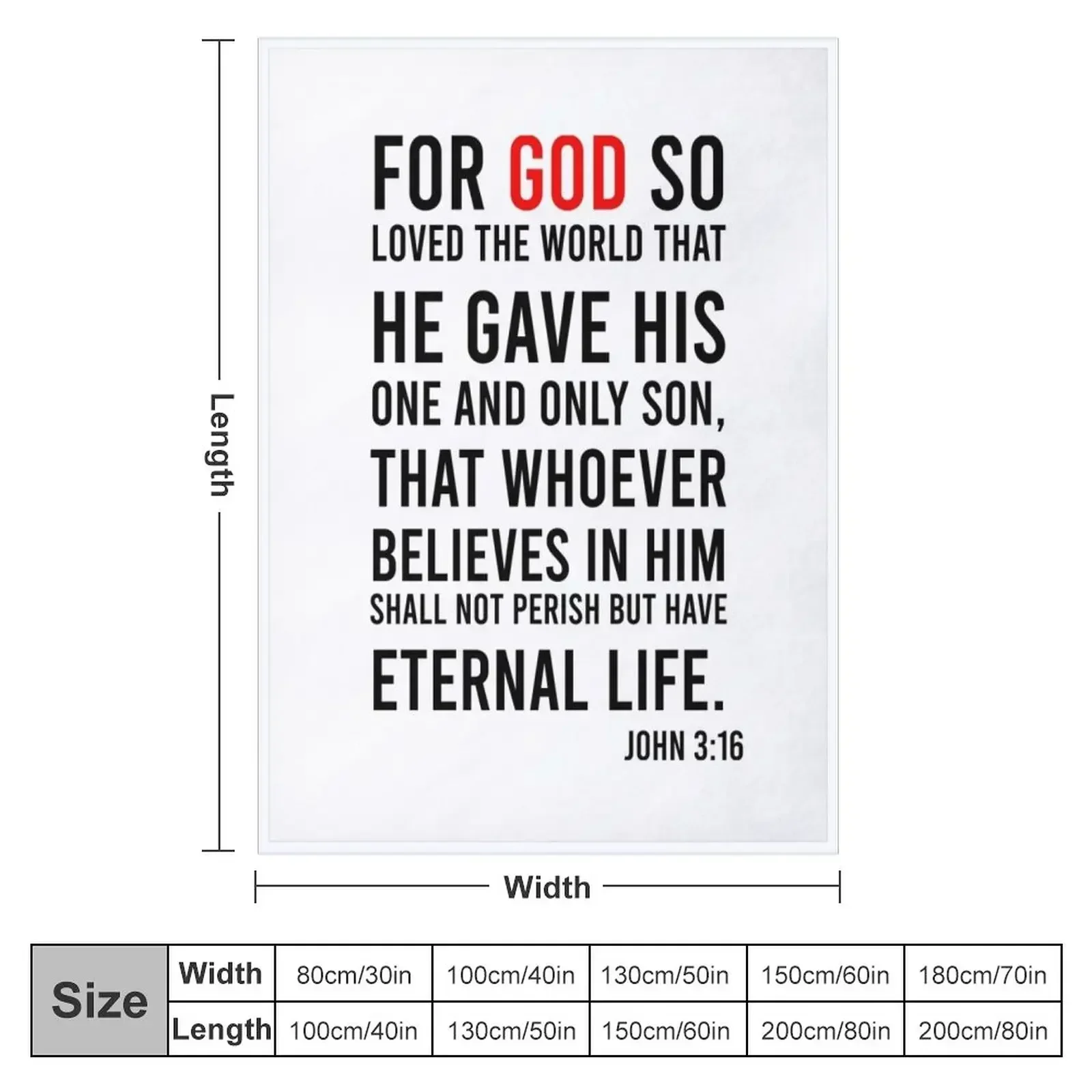 John 3:16 Bible Verse Throw Bl - đánh giá và giá 3D Printing Verse