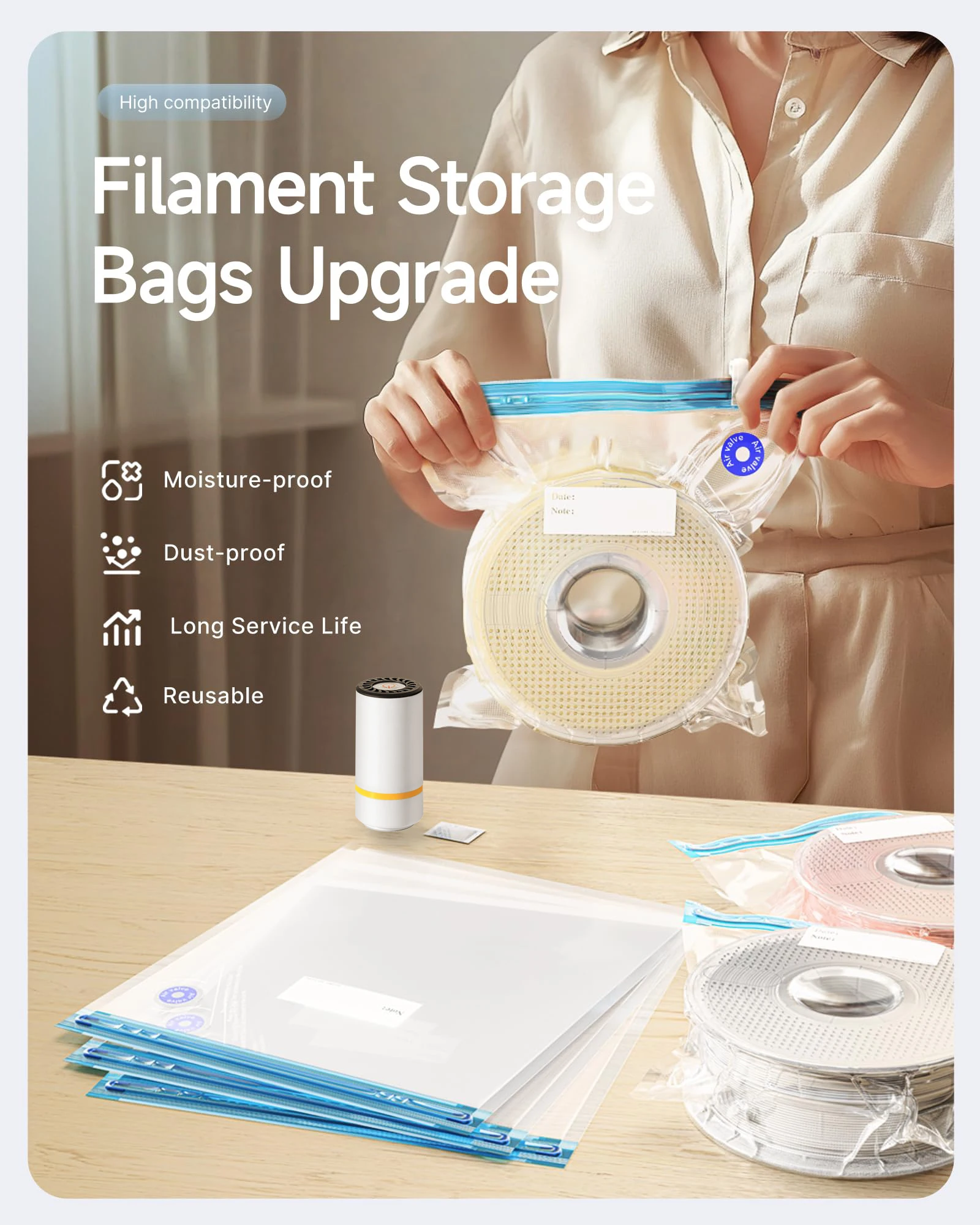 3D Printer Filament Vacuum Bag - đánh giá và giá 3D Printing Maker
