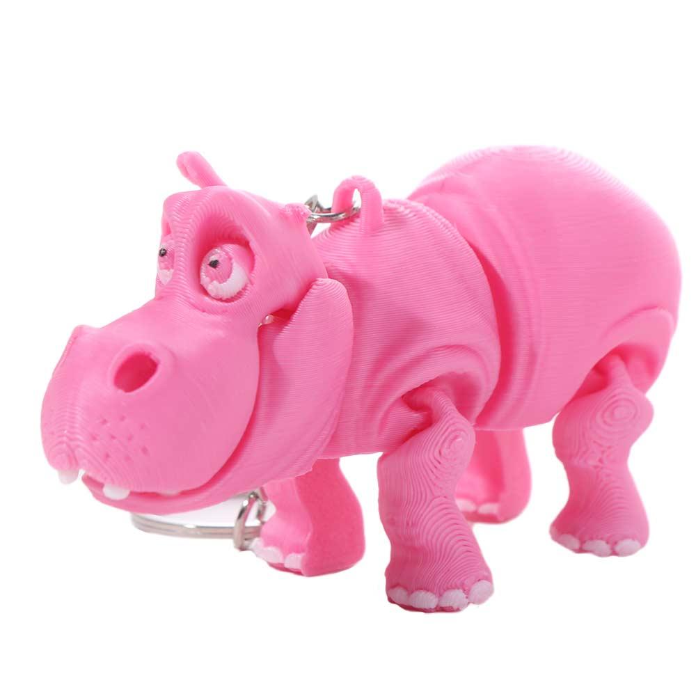 PLA Pink Hippopotamus Keychain - đánh giá và giá 3D Printing Joint