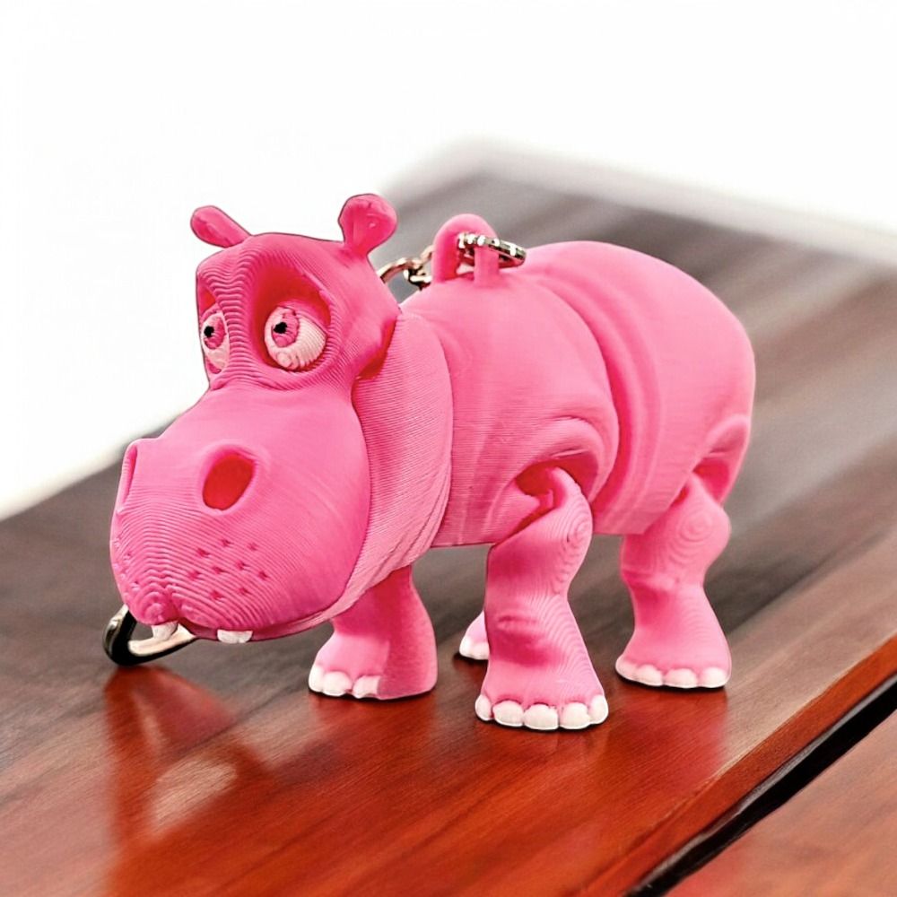 PLA Pink Hippopotamus Keychain - đánh giá và giá 3D Printing Joint