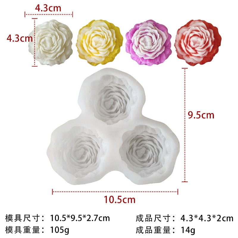 3pcs/set Peony Flower Candle S - đánh giá và giá 3D Printing Concrete