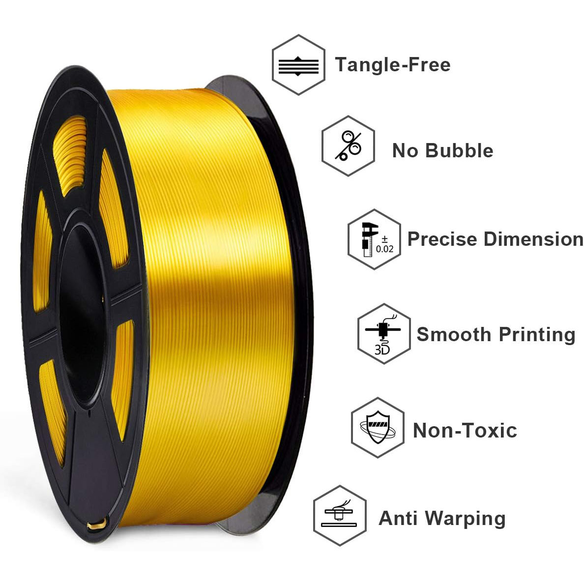 PLA Silk Gold 3D Print Filamen - đánh giá và giá 3D Printing Fdm