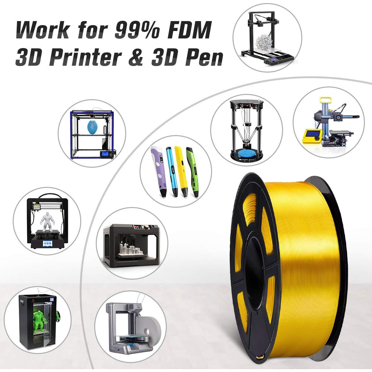 PLA Silk Gold 3D Print Filamen - đánh giá và giá 3D Printing Fdm